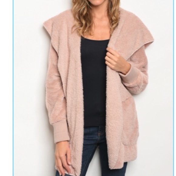 ✨LAST ONE✨Pink hooded Sherpa fleece hooded jacket - Picture 5 of 8